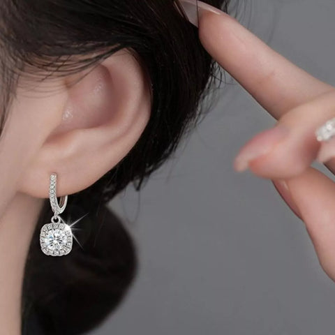1 Carat Moissanite 925 Sterling Silver Drop Earrings