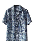 Men's Vintage Print Short Sleeve Shirt
