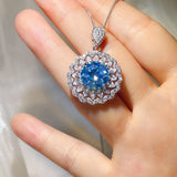 5 Carat 925 Sterling Silver Moissanite Pendant Necklace