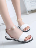 Pearl Embellished Flat Sandals