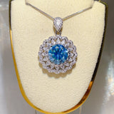 5 Carat 925 Sterling Silver Moissanite Pendant Necklace