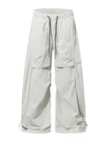 Men's Loose Fit Cargo Pants with Drawstring Waist and Adjustable Cuffs