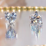 2 Carat 925 Sterling Silver Moissanite Heart Earrings