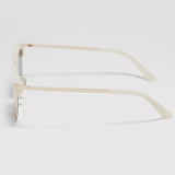 Classic Clubmaster Style Sunglasses with Gold Accents