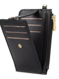 Zippered Leather Card Holder Wallet