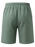 Men's Full Size Linen Blend Drawstring Shorts Plus Size