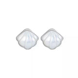 925 Sterling Silver Shell Stud Earrings