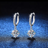 1 Carat Moissanite 925 Sterling Silver Drop Earrings