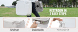 VEVOR Portable Camping Toilet – 3.2/5.3 Gal Waste Tank, 2.6/3.2 Gal Flush Tank, Pressurized Flush with Level Indicator – Compact, Durable & Odor-Free