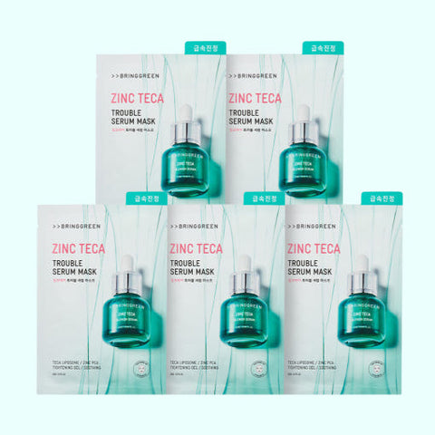 BRINGGREEN Zinc Teca Trouble Serum Mask 20g X 5ea