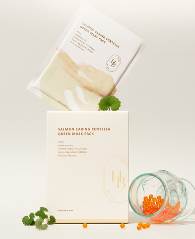 HEVEBLUE Salmon Caring Centella Green Mask Pack 25ml X 7ea