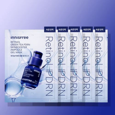 innisfree Retinol Green Tea PDRN Skinbooster Ampoule Gel Mask 25ml X 5ea